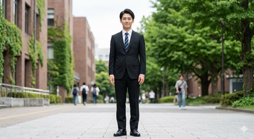 就活スーツの全体のイメージ画像を説明する目的