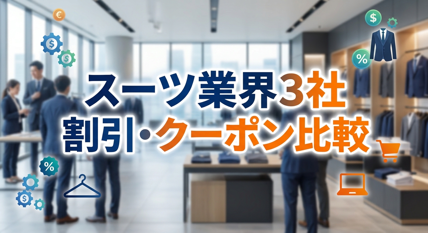 スーツ量販店大手3社の割引・クーポン比較のアイキャッチ画像